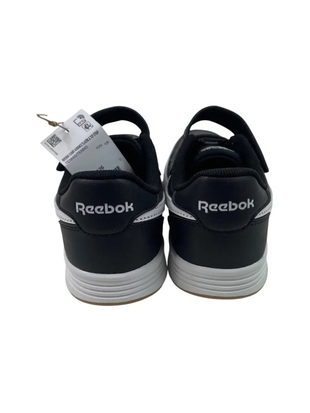 Reebok Court Advance Elastic Top Strap Black Sneakers Athletic Shoes Boys Size 2 - Picture 5 of 10